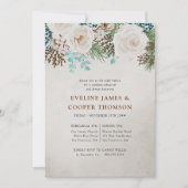 Winter-Hochzeitsessen in der White Rose Probe Einladung (Vorderseite)