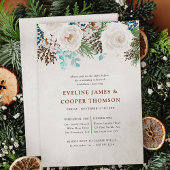 Winter-Hochzeitsessen in der White Rose Probe Einladung