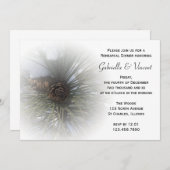 Winter-Hochzeitsessen mit Snowy Pines Probe Einladung (Vorne/Hinten)