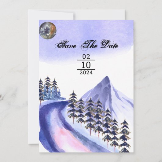 Winter Hochzeitshöhe Bäume bearbeiten Vorlage (Rückseite)