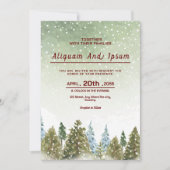 Winter Hochzeitskartenvorlage Einladung (Vorderseite)