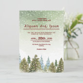 Winter Hochzeitskartenvorlage Einladung (Stehend Vorderseite)