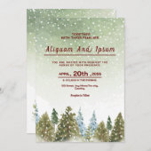 Winter Hochzeitskartenvorlage Einladung (Vorne/Hinten)