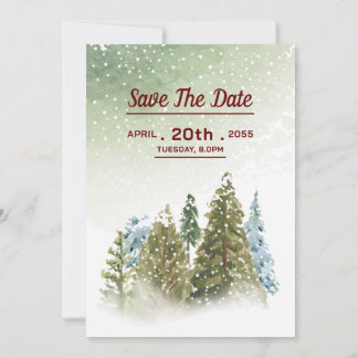 Winter Hochzeitskartenvorlage Einladung