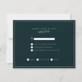 Winter Hochzeitskiefern mit Goldenen Kiefernnadeln RSVP Karte (Rückseite)