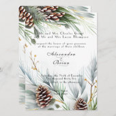 Winter Hochzeitskiefern Schneekiefern Branchen Einladung (Vorne/Hinten)