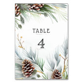 Winter Hochzeitskiefern Schneekiefern Branchen Tischnummer (Rückseite)