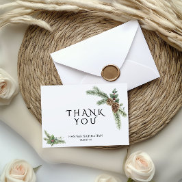 Winter-Hochzeitskranz mit Brandzweigen Dankeskarte