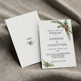 Winter-Hochzeitskranz mit Brandzweigen Einladung