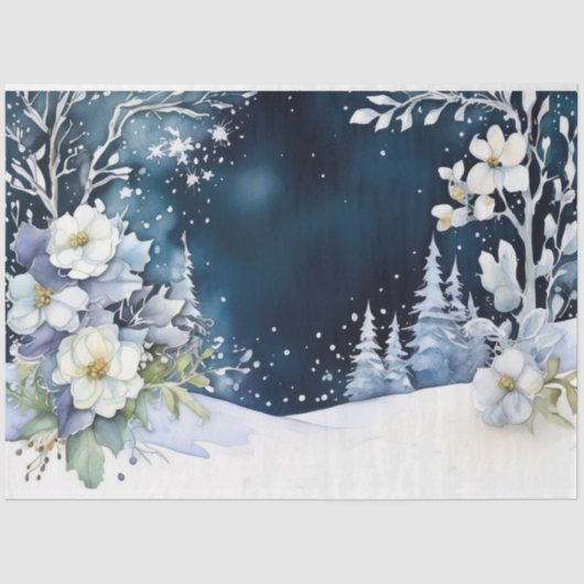 Winter Hochzeitspapier Seidenpapier (Vorderseite)