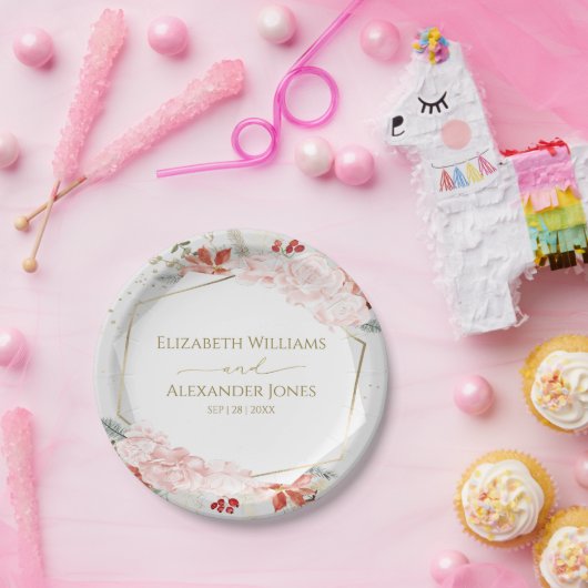 Winter Hochzeitspapierplatte Gilded Watercolor Pappteller (Party)