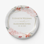 Winter Hochzeitspapierplatte Gilded Watercolor Pappteller (Vorderseite)