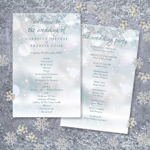 Winter-Hochzeitsprogramm für die ersten Schneefloc