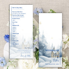 Winter-Hochzeitsprogramm für Snowy Landscape Einladung