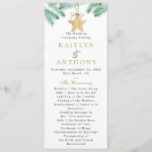 Winter-Hochzeitsprogramm für Wasserfarben-Kiefern Einladung (Vorderseite)