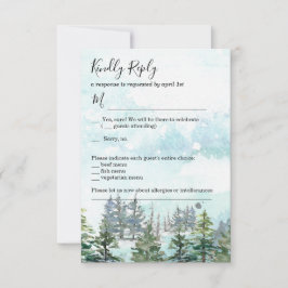 Winter Hochzeitsschneebäume RSVP Karte