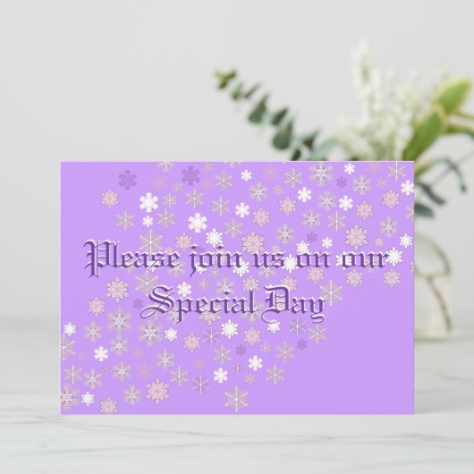 Winter-Hochzeitssnowflakes Einladung (Stehend Vorderseite)