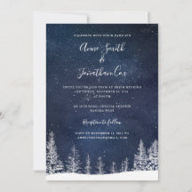 Winter Hochzeitssnowstars Navy Blue White Wedding