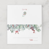 Winter Hochzeitstorte Platzkarte (Außenseite Aufgefaltet)