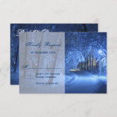 Winter Holiday Abend Snow Wedding RSVP Cards (Vorne/Hinten)