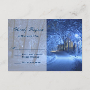 Winter Holiday Abend Snow Wedding RSVP Cards Karte