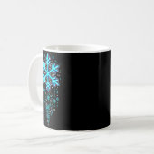 Winter Holiday Apparel - Blue Snowflake Cascade, I Kaffeetasse (Vorderseite Links)