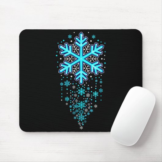 Winter Holiday Apparel - Blue Snowflake Cascade, I Mousepad (Mit Mouse)