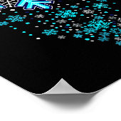 Winter Holiday Apparel - Blue Snowflake Cascade, I Poster (Ecke)