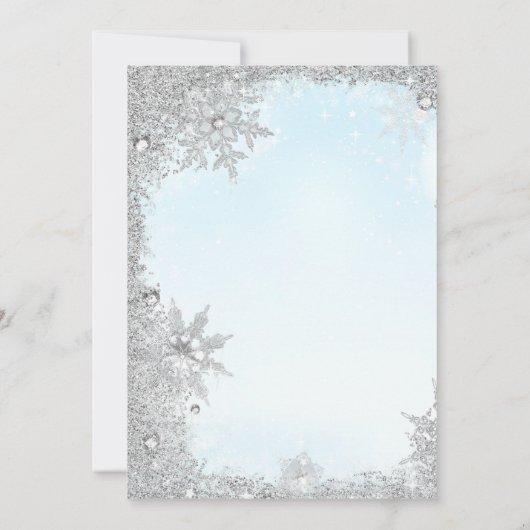 Winter Holiday Baby Dusche Einladung (Rückseite)