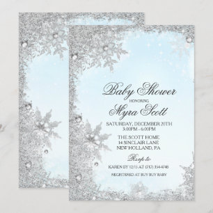 Winter Holiday Baby Dusche Einladung