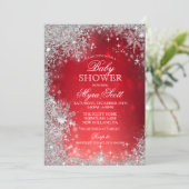 Winter Holiday Baby Dusche Einladung (Stehend Vorderseite)