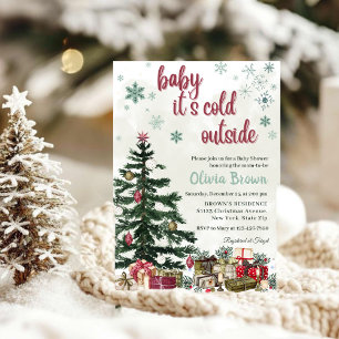 Winter Holiday Baby Es ist kalte Outside Baby Dusc Einladung