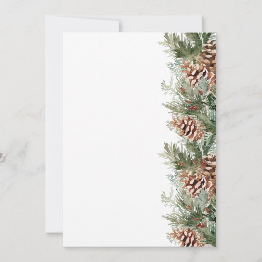 Winter Holiday Brautparty Einladung (Rückseite)