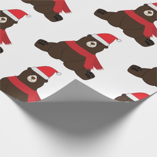 Winter Holiday Brown Bär Geschenkpapier (Ecke)