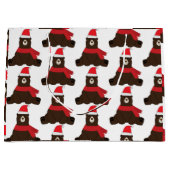 Winter Holiday Brown Bär Große Geschenktasche Geschenktüte (Vorderseite)