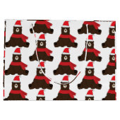 Winter Holiday Brown Bär Große Geschenktasche Große Geschenktüte (Rückseite)