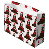 Winter Holiday Brown Bär Große Geschenktasche Große Geschenktüte (Rückseite Schrägansicht)