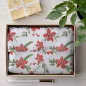 Winter Holiday Christmas Red Floral Pattern Seidenpapier (Geschenk)