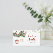 Winter Holiday Deck - Halls Brautparty Platzkarte (Stehend Vorderseite)