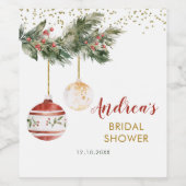 Winter Holiday Deck - Halls Brautparty Weinetikett (Einzelnes Label)