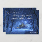Winter Holiday Evening Snow Wedding Invitations Einladung (Vorne/Hinten)