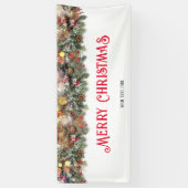 Winter Holiday Floral Indoor Christmas Banner (Vertikal)