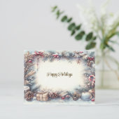 Winter Holiday Frame Postcard Postkarte (Stehend Vorderseite)