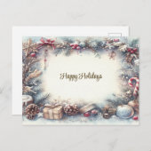 Winter Holiday Frame Postcard Postkarte (Vorne/Hinten)
