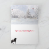 Winter Holiday Friesian Horse 2024 Karte (Innenseite)