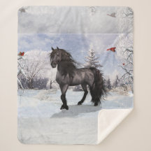 Winter Holiday Friesian Horse 2024