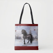 Winter Holiday Friesian Horse 2024 Tasche (Vorderseite)
