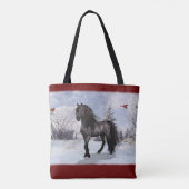 Winter Holiday Friesian Horse 2024 Tasche (Rückseite)