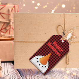 Winter Holiday Funny Snowman Cartoon Face Geschenkanhänger