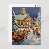 Winter Holiday Gathering Postkarte (Vorne/Hinten)